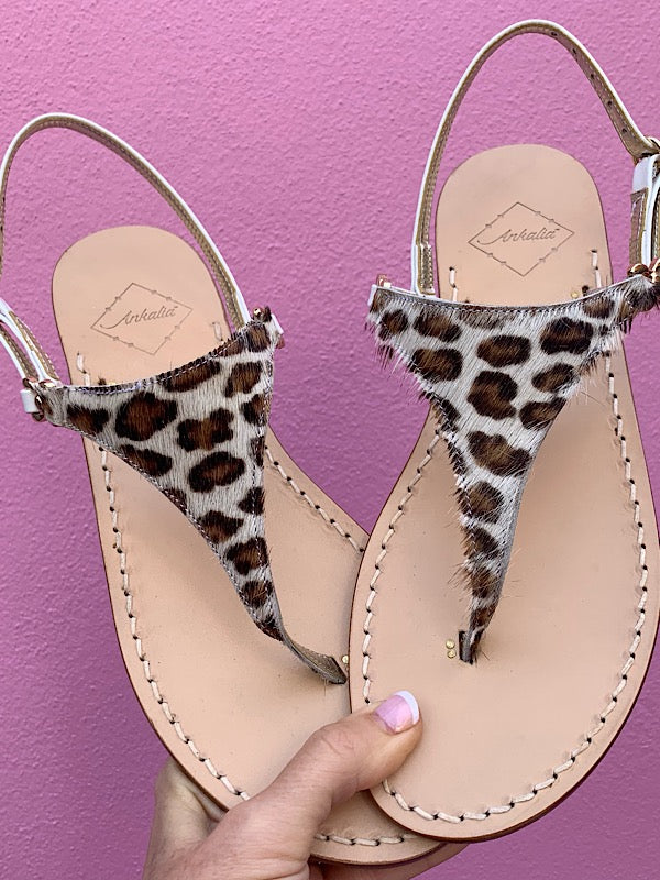 Pink leopard hot sale print sandals