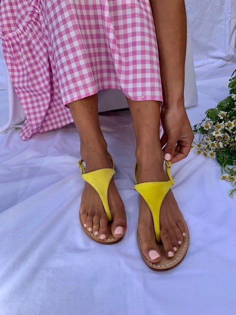 Ankalia Yellow Lisa Flat Sandals Australia