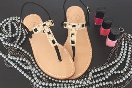 Zahara Sandals in Black Suede