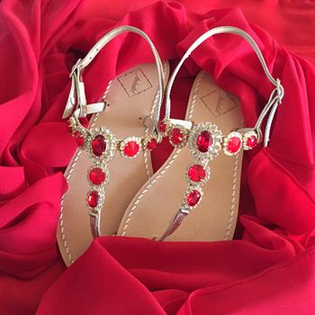 Ankalia Red Swarovksi Crystal Sandals