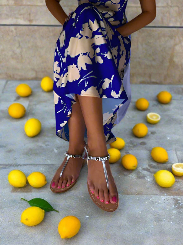 Women's Flat Sandals | Ankalia Lara Silver Sandals