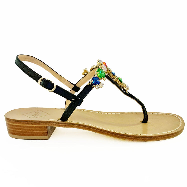 Ankalia_Zendaya_swarovski_crystal_black_red_green_blue_sandals_side_view
