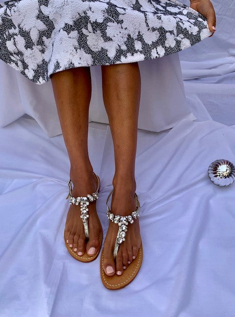 Ankalia sylvia silver swarovski crystal wedding sandals