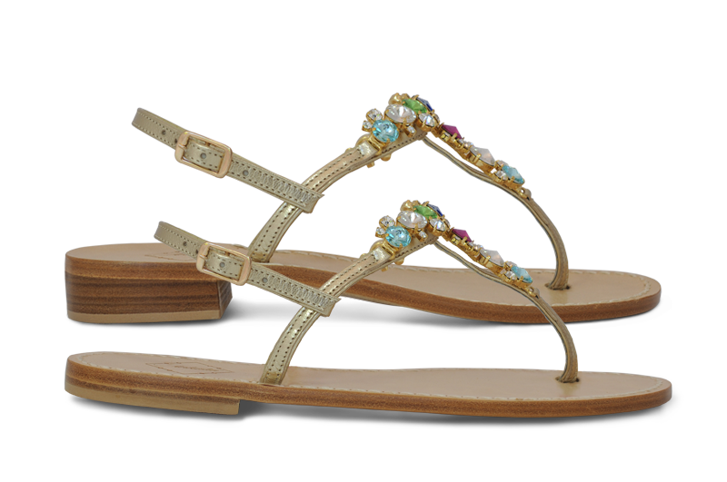 Ankalia Swarovski crystal leather sandals Australian made