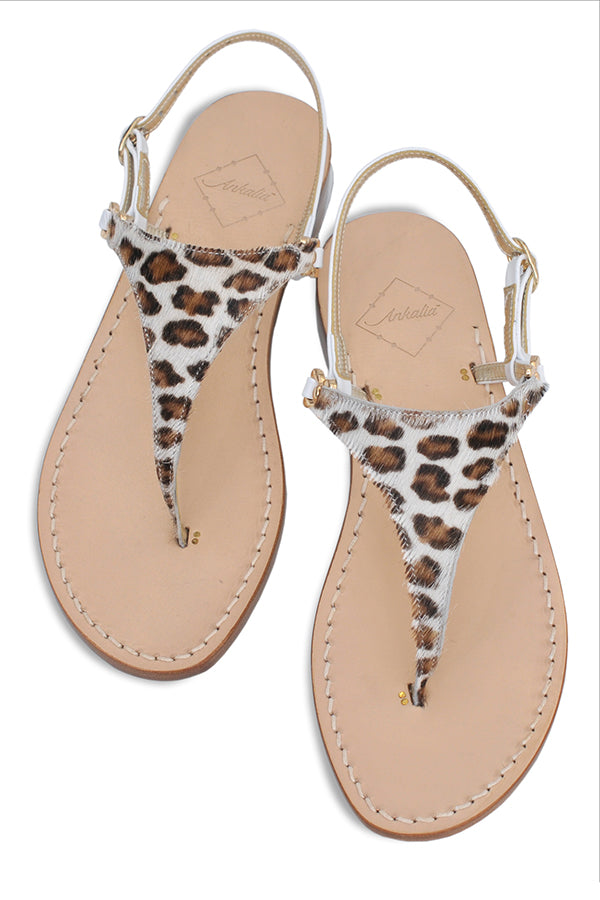 Ankalia Savannah Leopard print flat sandals